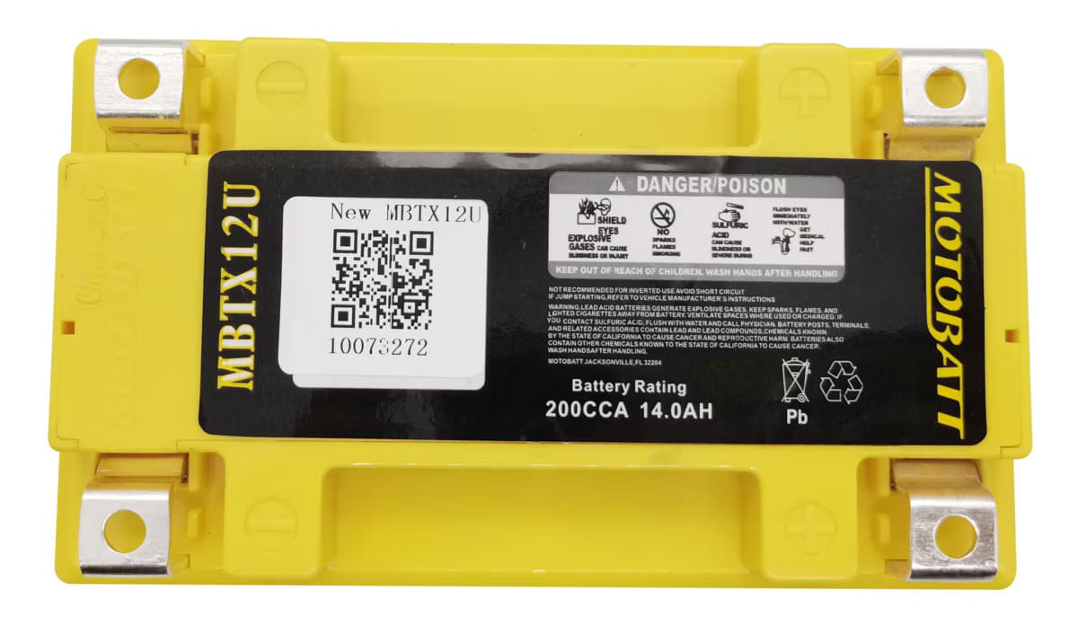 Motobatt 12V AGM Battery - MBTX12U