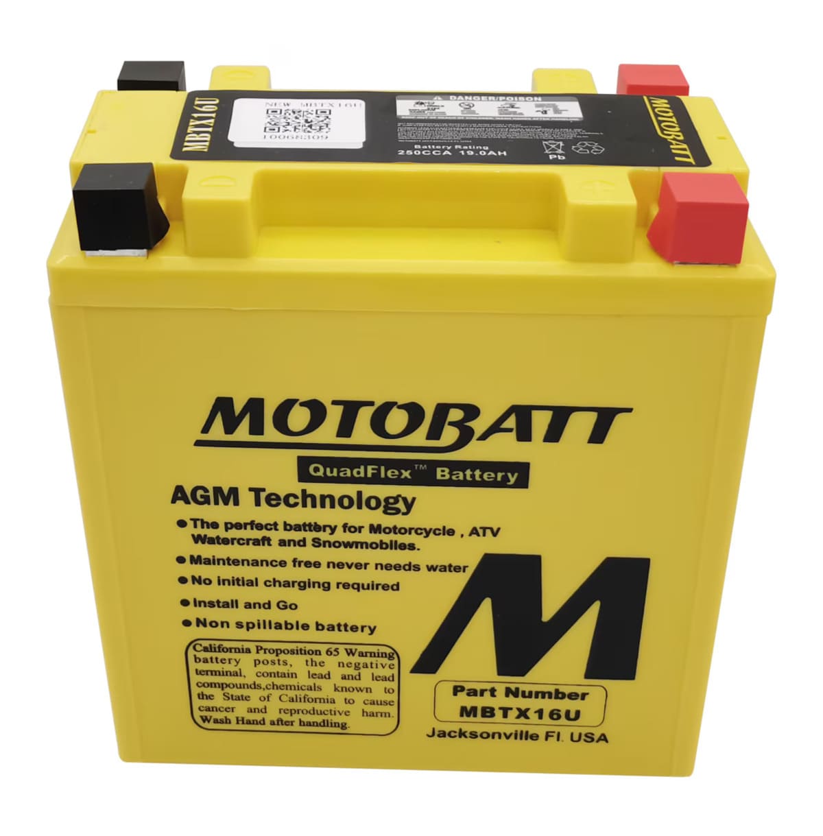 Motobatt 12V AGM Battery - MBTX16U
