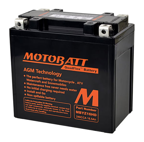 Motobatt 12V AGM Battery - MBYZ16HD