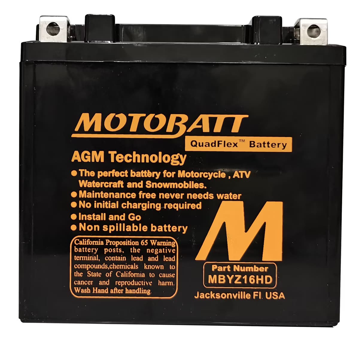 Motobatt 12V AGM Battery - MBYZ16HD