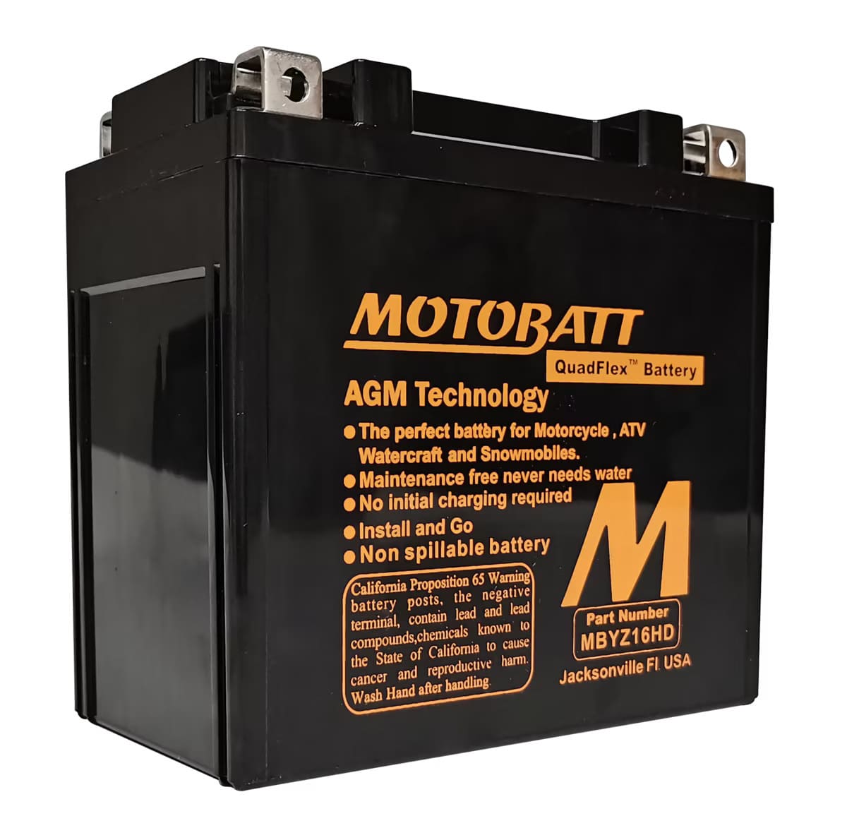 Motobatt 12V AGM Battery - MBYZ16HD