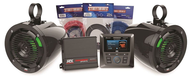 MTX Audio Bluetooth Media Controller Package With Amplifier & 2 Roll Cage Speaker