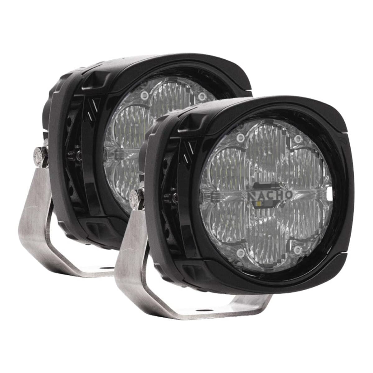 Nacho Offroad Lighting 4" Quatro Flood Beam Pattern - Pair