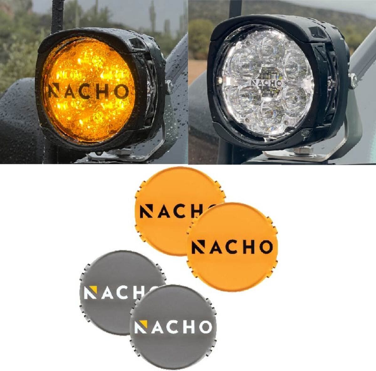 Nacho Offroad Lighting 4" Quatro Flood Beam Pattern - Pair