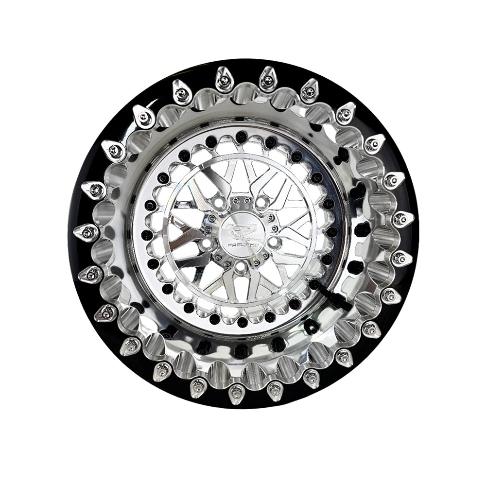 Packard Performance Polaris RZR Pro R Apollo FF Forged Polished Beadlock Wheel - Silver