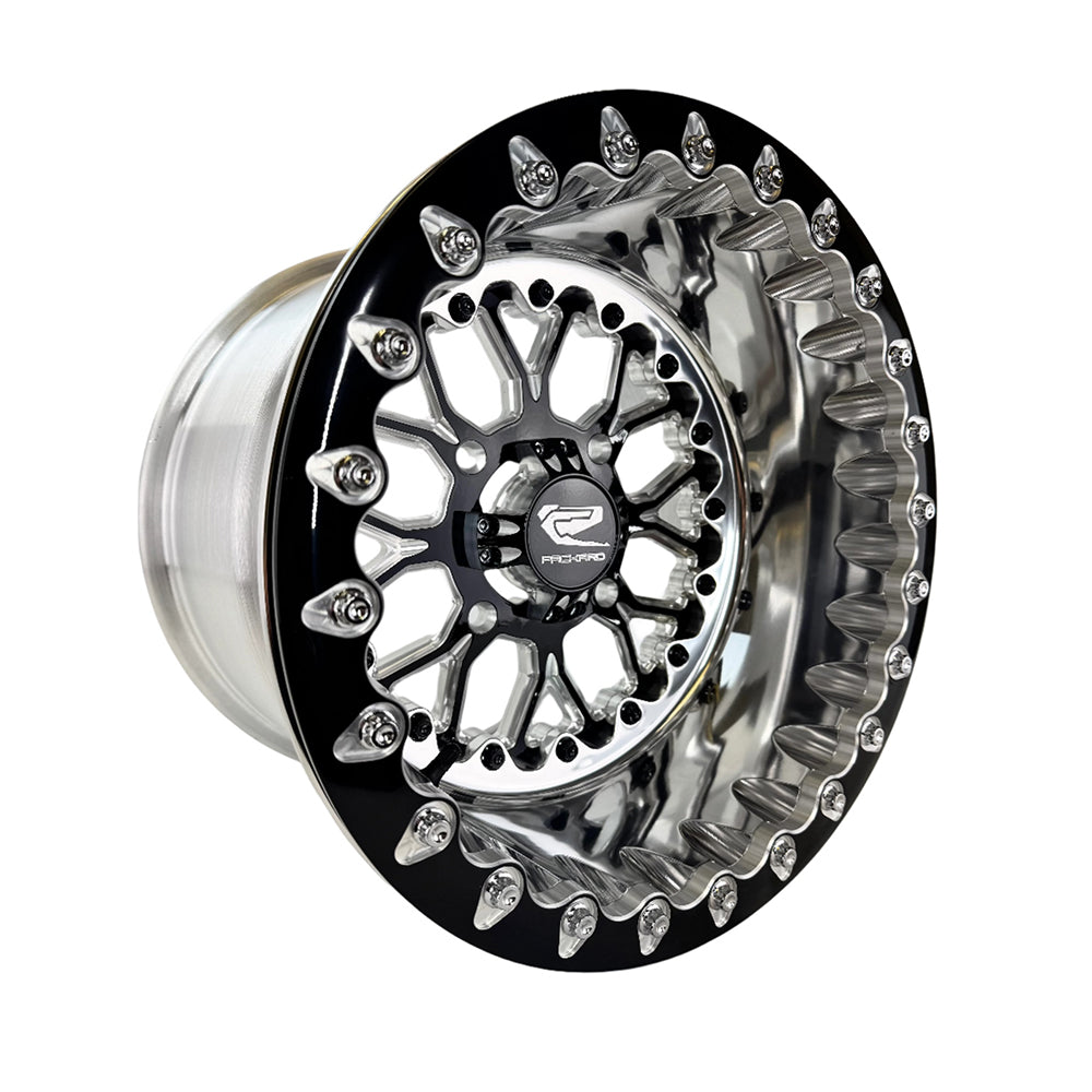 Packard Performance Wishbone FF Forged Polished Beadlock Wheel - Gloss Black