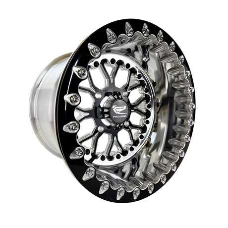 Packard Performance Wishbone FF Forged Polished Beadlock Wheel - Gloss Black