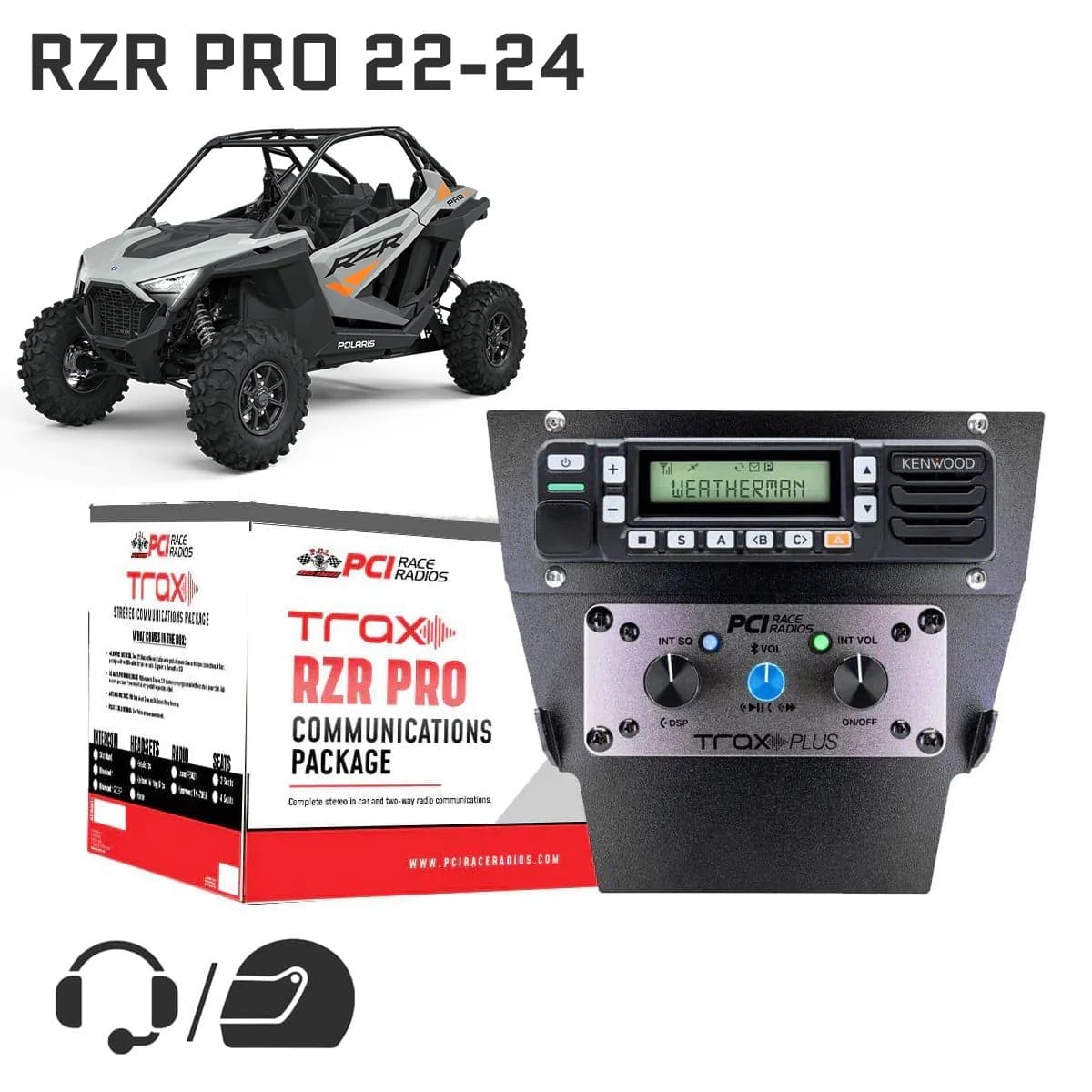 PCI Race Radios '22-'24 Polaris RZR Pro XP/R Trax Stereo Complete Communications Package