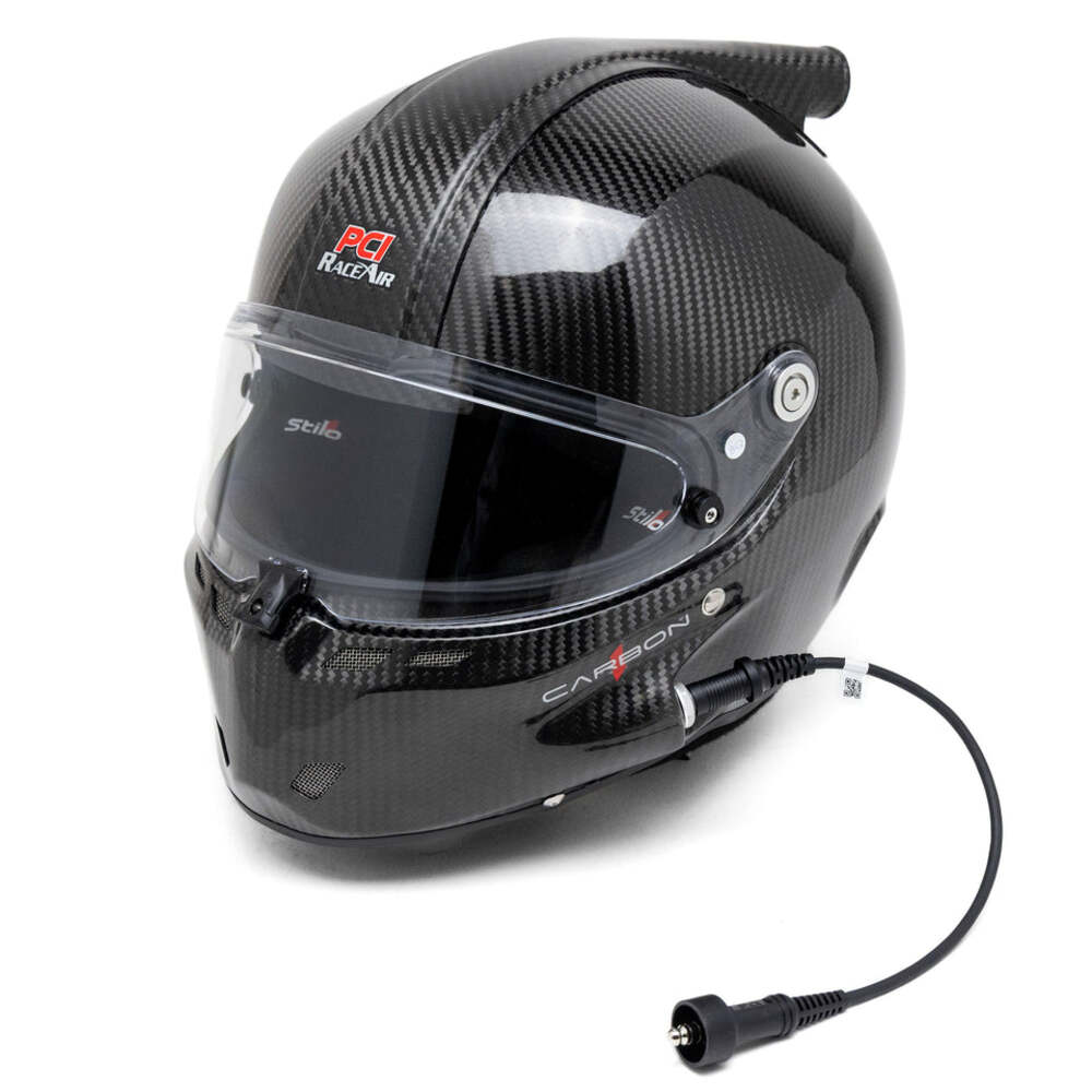 PCI Race Radios Stilo ST6 GT SA2020 Helmet w/ Carbon Fiber Raceair Fitting & Stilo Earcup Wiring