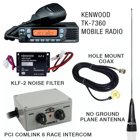 PCI Race Radios TK-7360 Comlink 6 Race Package