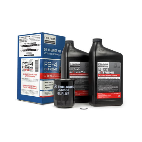 Polaris Full Synthetic Oil Change Kit - 2 QTS of PS-4 Extreme Engine Oil, 1 Oil Filter & Crush Washer