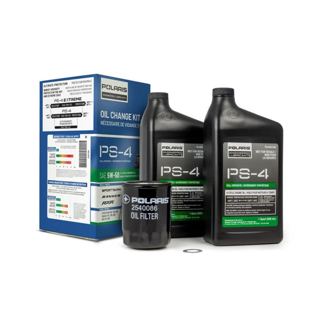 Polaris Full Synthetic Oil Change Kit - 2 Quarts of PS-4 Engine Oil & 1 Oil Filter