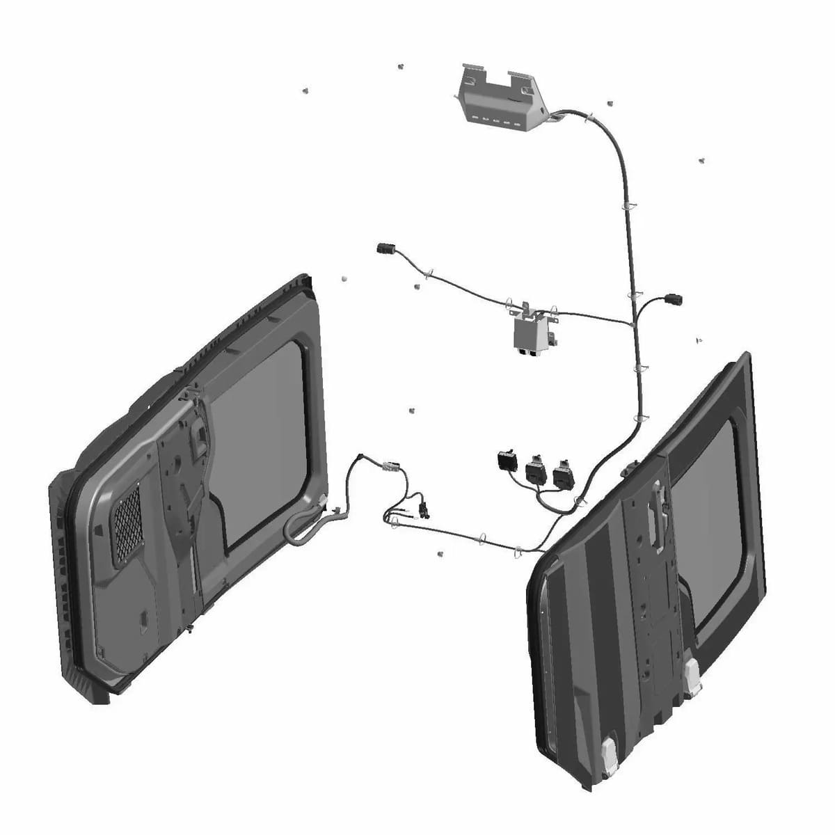 Polaris Ranger XD 1500/Crew Poly Rear Power Window Doors - Set of 2