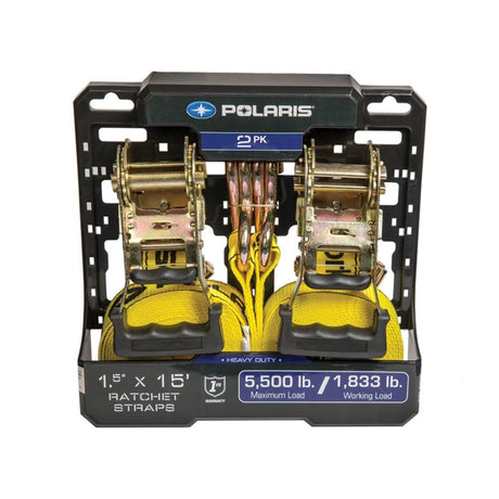 Polaris Ratchet Strap 1.5" x 15' 5,500 Lb - 2 Pack