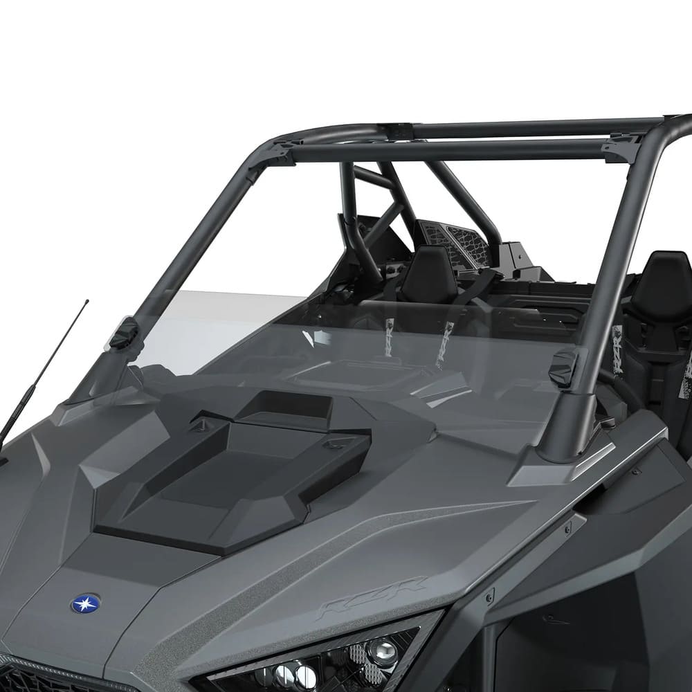Polaris RZR Lock & Ride Mid Half Windshield - Hard Coat Poly