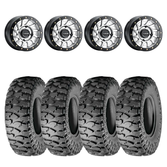 Raceline Hyper Silver A12 Squad Beadlock & Atturo Trail Blade Boss Wheel & Tire Kit
