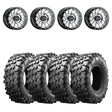 Raceline A12 Hyper Silver Squad Beadlock & Maxxis Carnivore Radial Wheel & Tire Kit