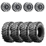 Raceline A12BG Satin Black Squad Beadlock & Maxxis Carnivore Radial Wheel & Tire Kit