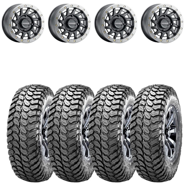 Raceline A12BG Satin Black Squad Beadlock & Maxxis Liberty Performance Off Road Wheel & Tire Kit