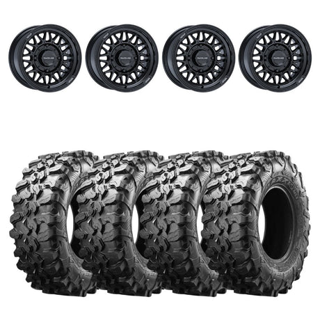 Raceline A13GB Gloss Black Omega & Maxxis Carnivore Radial Wheel & Tire Kit
