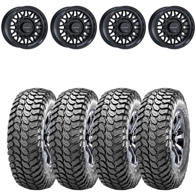 Raceline A13GB Gloss Black Omega & Maxxis Liberty Performance Off Road Wheel & Tire Kit