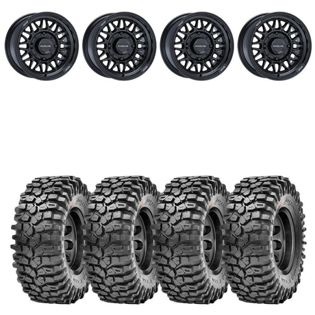 Raceline A13GB Gloss Black Omega & Maxxis Roxxzilla Radial Wheel & Tire Kit
