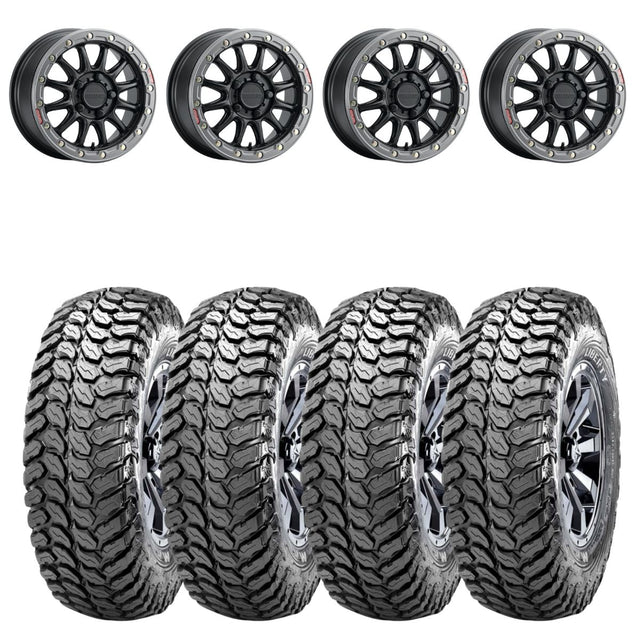 Raceline A14BG Black/Gunmetal Alpha Beadlock & Maxxis Liberty Performance Off Road Wheel & Tire Kit