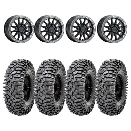 Raceline A14BG Black/Gunmetal Alpha BeadLock & Maxxis Roxxzilla Radial Wheel & Tire Kit