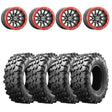 Raceline A14GR Gunmetal/Red Alpha 5-Lug Beadlock & Maxxis Carnivore Radial Wheel & Tire Kit