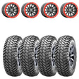 Raceline A14GR Gunmetal/Red Alpha 5 Lug Beadlock & Maxxis Liberty Performance Off Road Wheel & Tire Kit