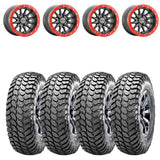 Raceline A14GR Gunmetal/Red Alpha 5 Lug Beadlock & Maxxis Liberty Performance Off Road Wheel & Tire Kit