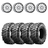 Raceline A14SB Silver/Black Alpha Beadlock & Maxxis Carnivore Radial Wheel & Tire Kit