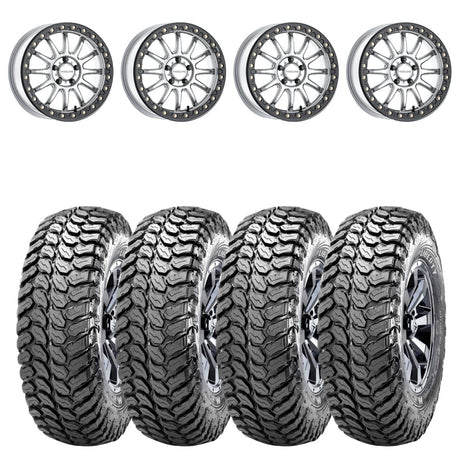 Raceline A14SB Silver/Black Alpha Beadlock & Maxxis Liberty Performance Off Road Wheel & Tire Kit