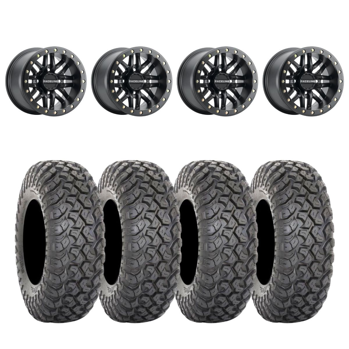 Raceline A91B Black Ryno Beadlock & System 3 RT320 Radial Wheel & Tire Kit