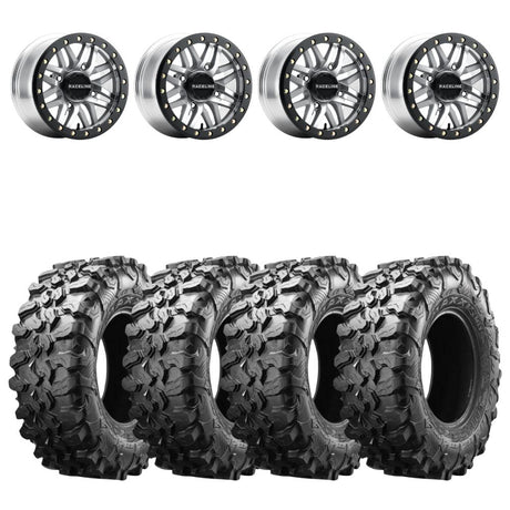 Raceline A91MA Machined Ryno Beadlock & Maxxis Carnivore Radial Wheel & Tire Kit