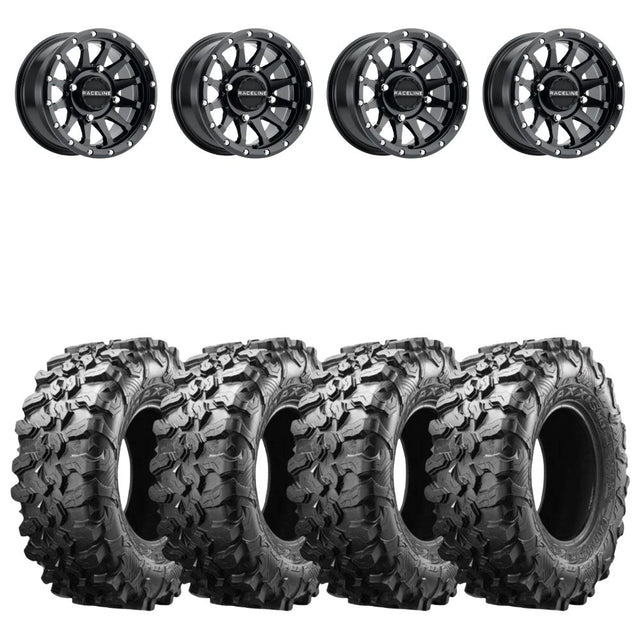 Raceline A95B Trophy Simulated Beadlock & Maxxis Carnivore Radial Wheel & Tire Kit