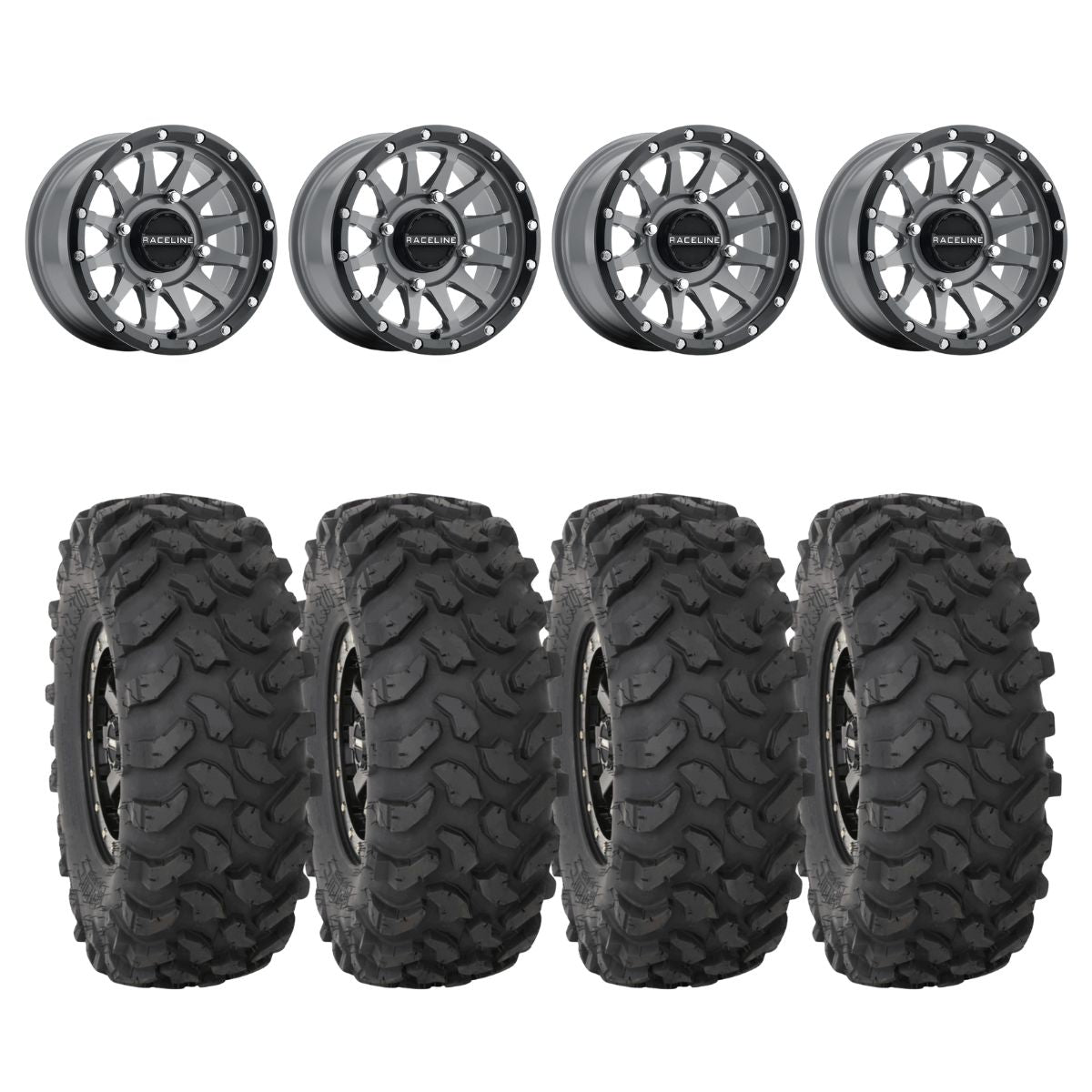 Raceline A95SG Trophy Simulated Beadlock & System 3 XTR370 Offroad Wheel & Tire Kit