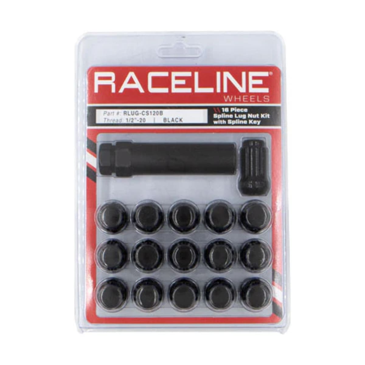 Raceline CS 16 Pack 20X1/2 Spline w/Key - Black