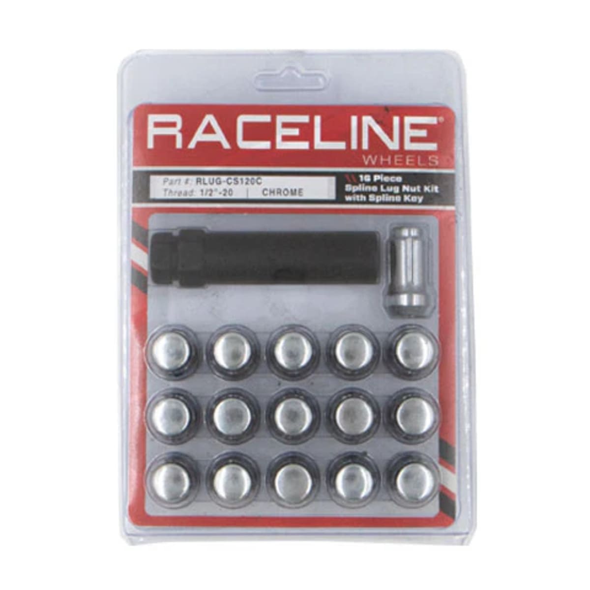 Raceline CS 16 Pack 20X1/2 Spline w/Key - Chrome