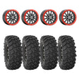 Raceline Gunmetal/Red A14GR Alpha BeadLock 5 Lug & System 3 XTR370 Offroad Wheel & Tire Kit