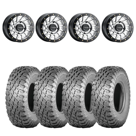 Raceline Hyper Silver A12 Squad Beadlock & Atturo Trail Blade X/T Wheel & Tire Kit