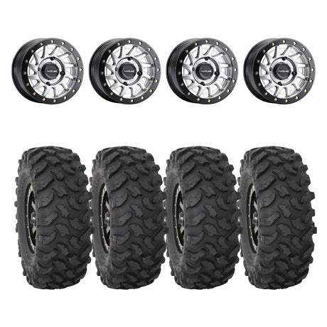 Raceline Hyper Silver A12 Squad Beadlock System 3 XTR370 Offroad Wheel & Tire Kit