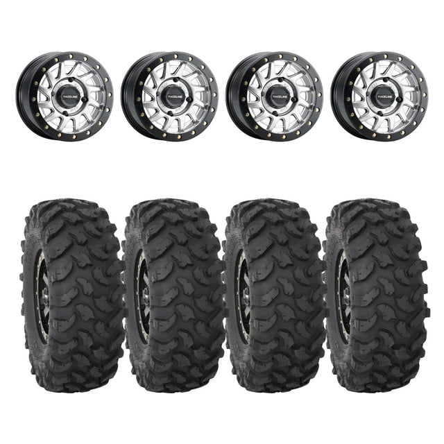 Raceline Hyper Silver A12 Squad Beadlock System 3 XTR370 Offroad Wheel & Tire Kit