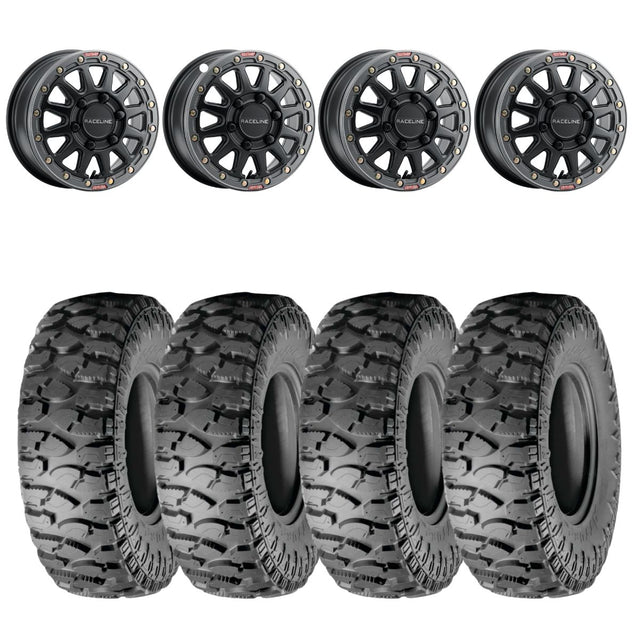 Raceline Satin Black A12BG Squad Beadlock & Atturo Trail Blade Boss Wheel & Tire Kit