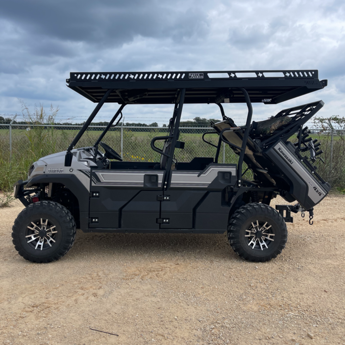 Ranch Armor Kawasaki Mule Pro FXT/DXT Ultra Extended Top Overhangs Over Bed