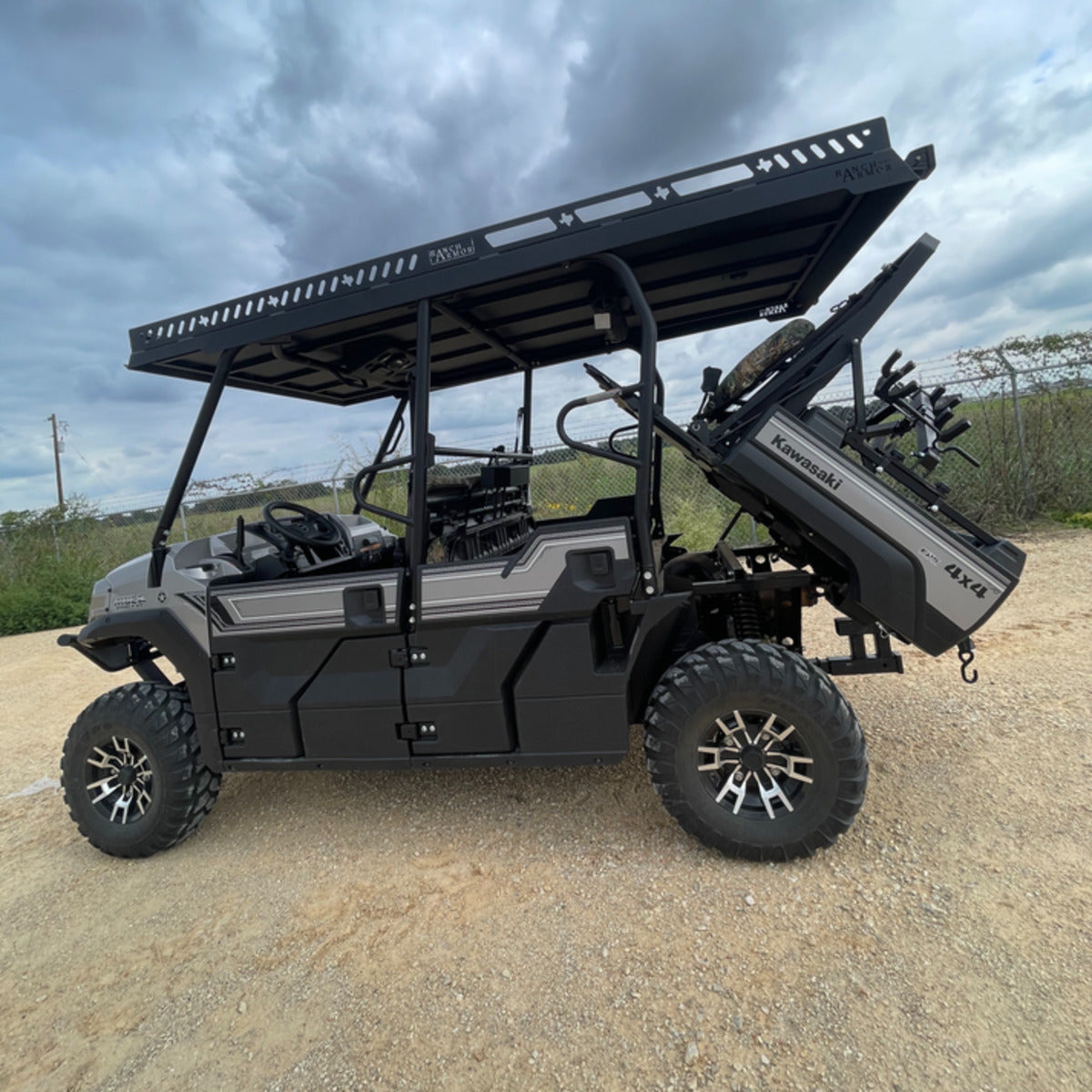 Ranch Armor Kawasaki Mule Pro FXT/DXT Ultra Extended Top Overhangs Over Bed
