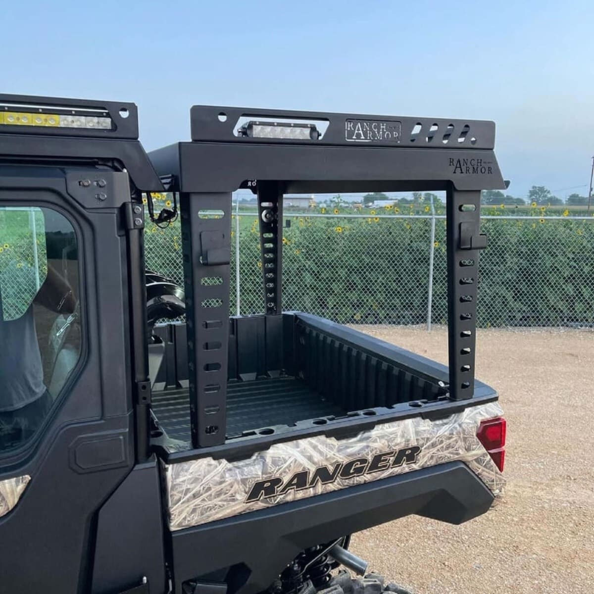 Polaris Rear Rindow Rack Ranch Armor Polaris Ranger Rear Raised Bed Rack