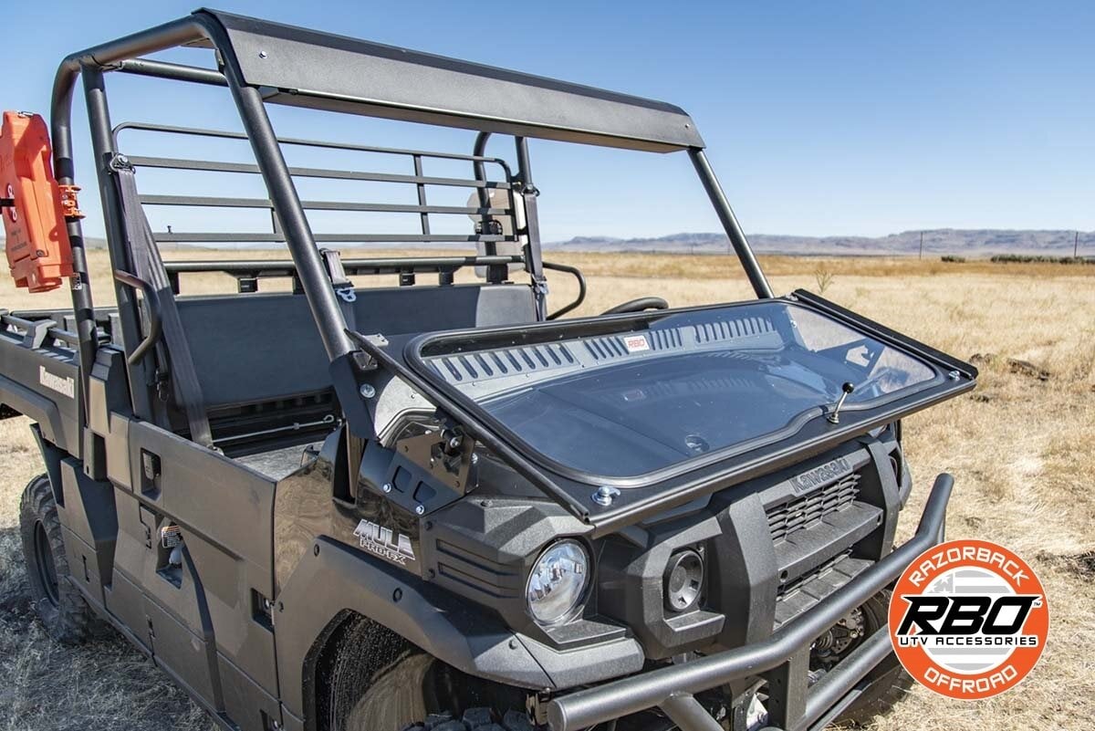 Razorback Offroad '15-'23 Kawasaki Mule Folding Front Windshield