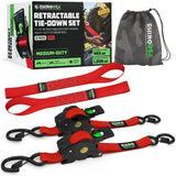 Rhino USA 1" x 10' Retractable Ratchet Straps