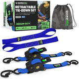 Rhino USA 1" x 10' Retractable Ratchet Straps